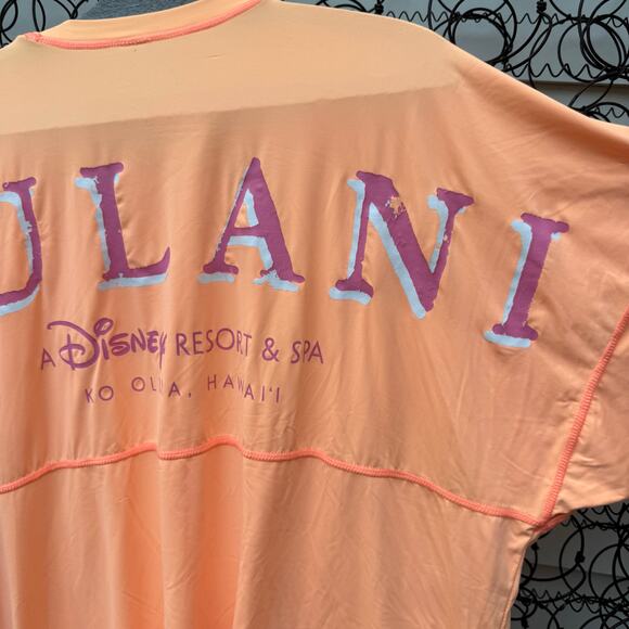 Disney Aulani Resort Spirit Jersey Orange Long Sleeve Swim Shirt UPF 50 LARGE - Picture 6 of 14
